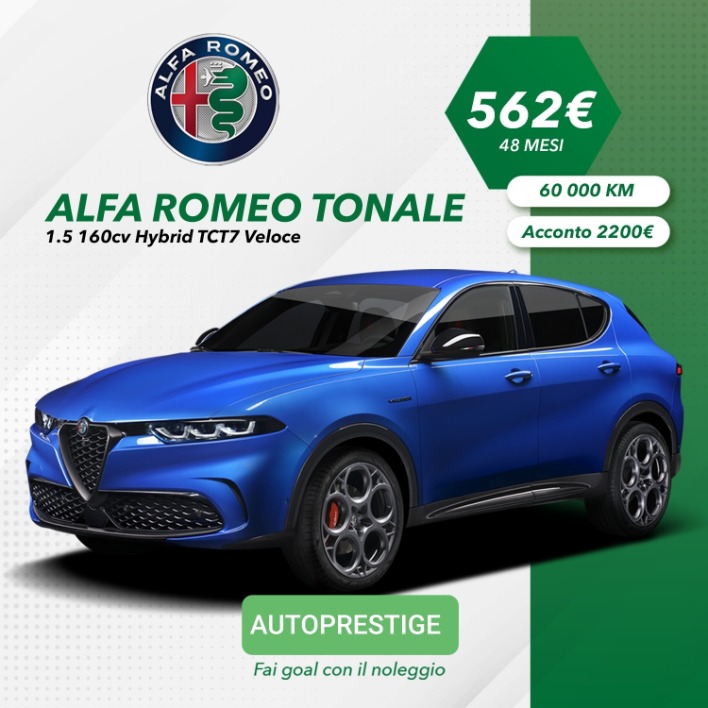 "Alfa Romeo Tonale 1.5 160 Cv Hybrid TCT7 Veloce Noleggio a Lungo Termine"