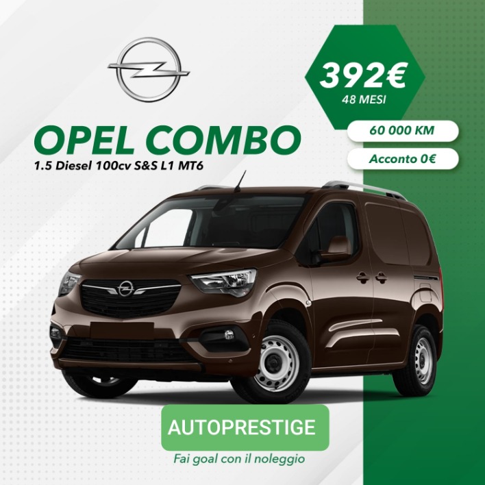 "OPEL COMBO 1.5 Diesel 100 CV S&S L1 MT6 Noleggio a Lungo Termine"