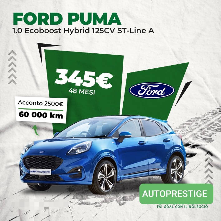 "FORD PUMA 1.0 Ecoboost hybrid 125 CV ST-LINE noleggio a lungo termine"