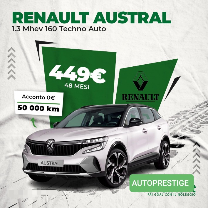 "RENAULT AUSTRAL 1.3 Mhev 160 Techno Auto Noleggio a lungo termine"