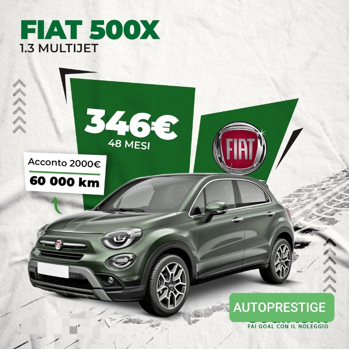 "FIAT 500 x 1.3 MJet 95 CV noleggio lungo termine"