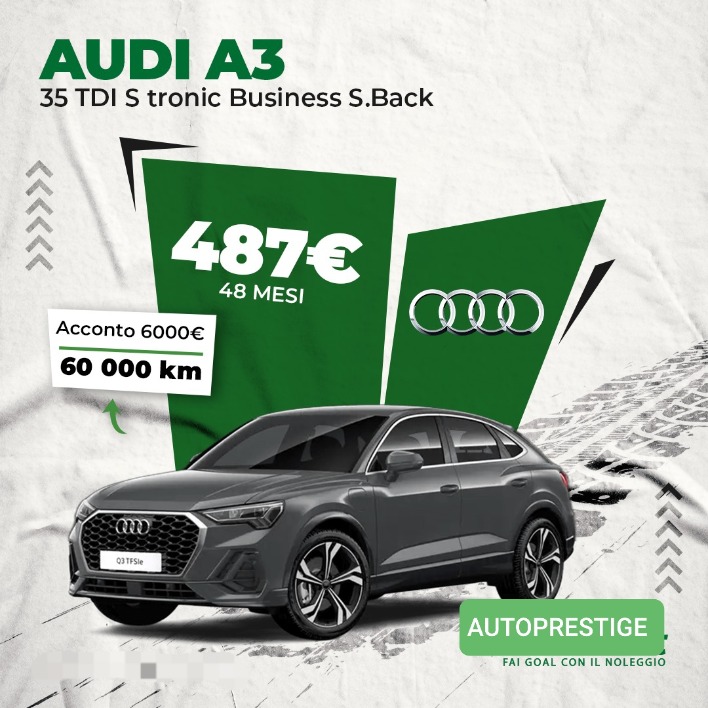 "AUDI A3 35 TDI S tronic Business S. Back noleggio a lungo termine"