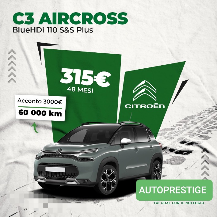 "C3 AIRCROSS BlueHDI 110 S&S Plus noleggio alungo termine"