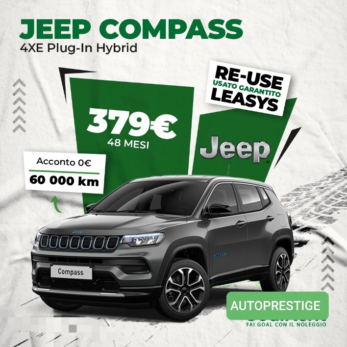 "JEEP COMPASS 4XE Plug-in Hybrid noleggio a lungo termine"